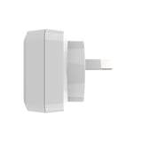 Laser Dual USB AC Charger 2.4A with 3-in-1 Cable White - Front View