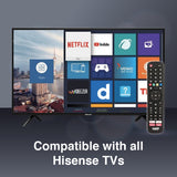 Laser Remote Control for Hisense TV Black - Side View