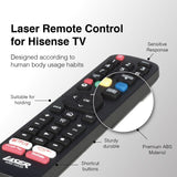 Laser Remote Control for Hisense TV Black - Rear View