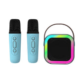 Laser Mini Karaoke Speaker with 2 Wireless Mics - Blue - Extra Image