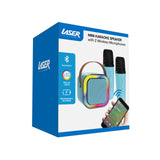 Laser Mini Karaoke Speaker with 2 Wireless Mics - Blue - Extra Image
