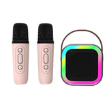 Laser Mini Karaoke Speaker with 2 Wireless Mics - Pink - Extra Image
