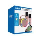 Laser Mini Karaoke Speaker with 2 Wireless Mics - Pink - Extra Image