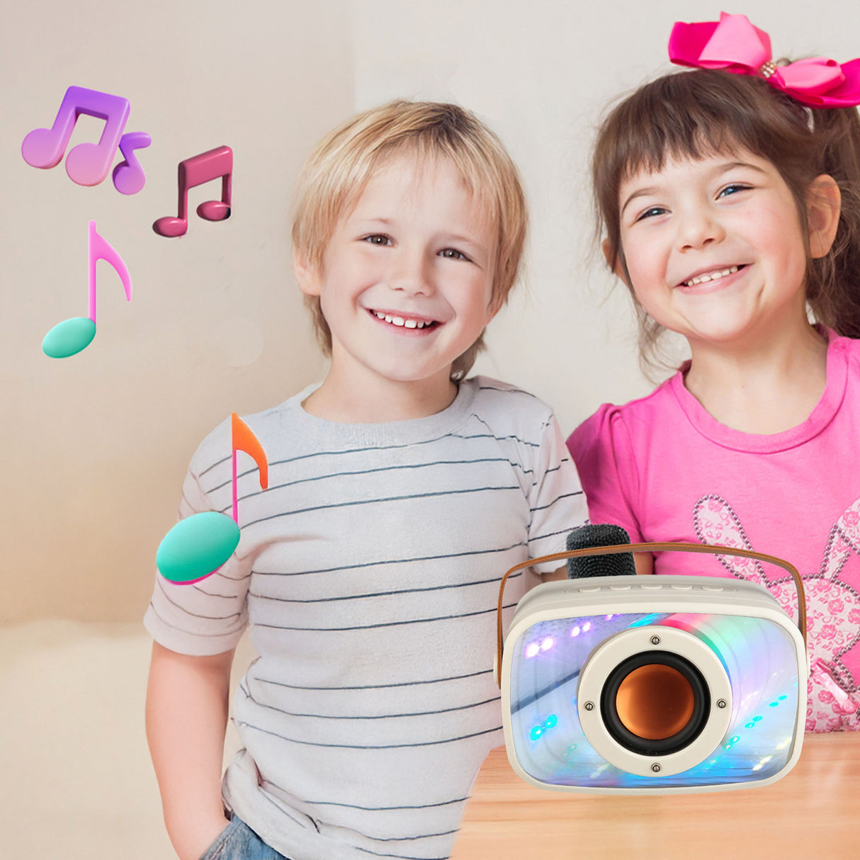 Laser Infinity Karaoke Speaker with Wireless Mic