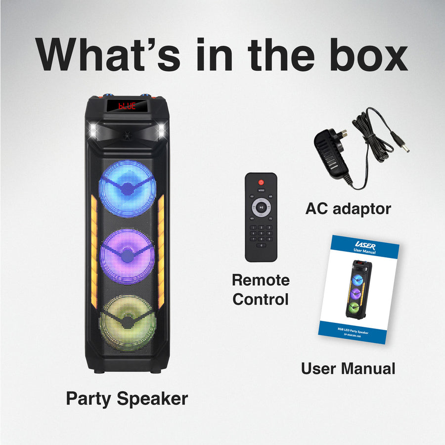 Laser RGB Tower Speaker with 40W Sound