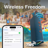 Laser Splash Proof Bluetooth Speaker Blue - Top-Down View
