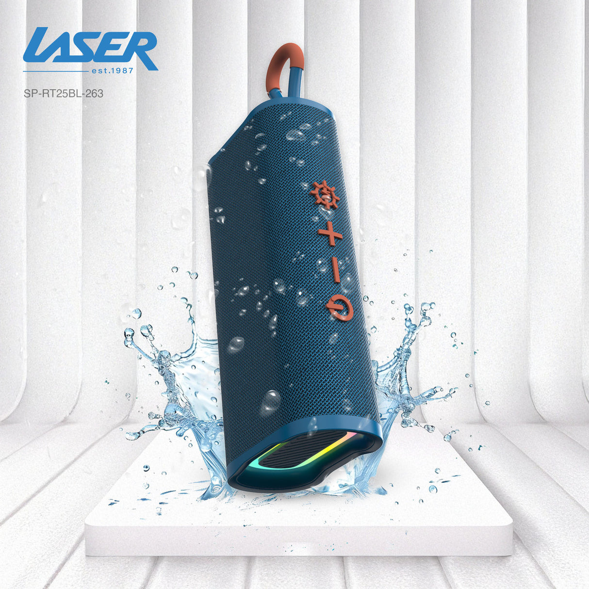 Laser Splash Proof Bluetooth Speaker Blue