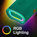 Laser Splash Proof Bluetooth Speaker Green - Front View
