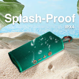 Laser Splash Proof Bluetooth Speaker Green - Side View