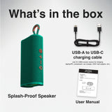 Laser Splash Proof Bluetooth Speaker Green - Low Angle