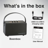 SoundTec Retro Bluetooth Boombox Black