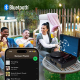 Bluetooth Suitcase Turntable with Speaker - Front View