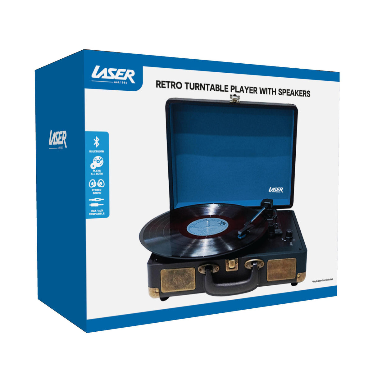 Bluetooth Suitcase Turntable with Speaker