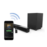Laser Optical Soundbar with Wireless Sub-woofer - Close-Up Angle
