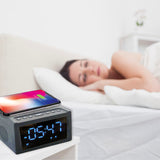 Laser Alarm Clock with Wireless Charging & Bluetooth - Front View