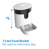 Tech4Pets 7L Smart Pet Feeder with HD Camera & App Control - Front View