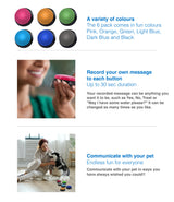 Tech4Pets 6-Pack Talking Buttons for Interactive Pet Communication - Front View