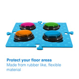 Tech4Pets Blue Mat 2-Pack for Talking Buttons & Floor - 45-Degree Angle