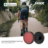 Laser Round Red Reflector Smart Tag - Front View