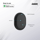 Laser Mini Smart Tag with Apple Find My Tracking Black - Top-Down View