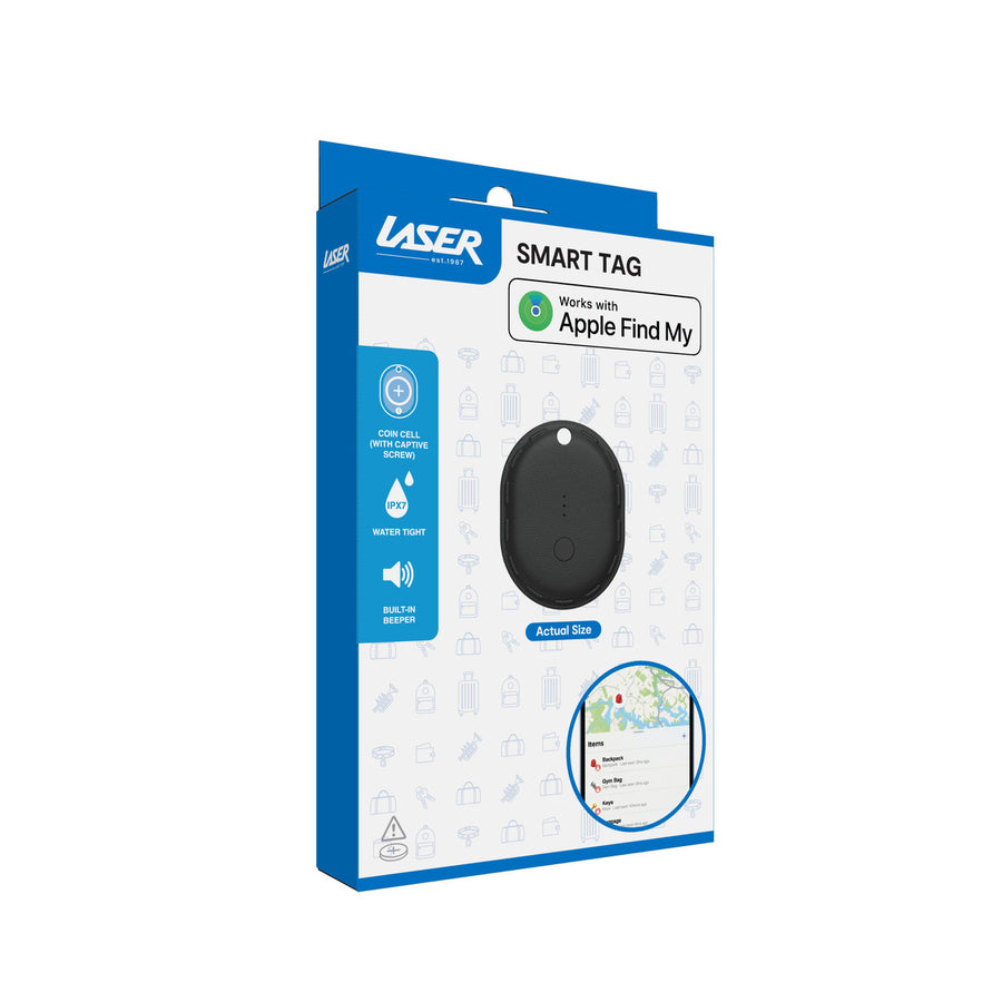 Laser Mini Smart Tag with Apple Find My Tracking Black, image 11