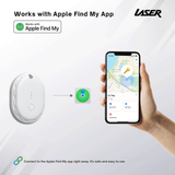 Laser Mini Smart Tag with Apple Find My Tracking White - Rear View