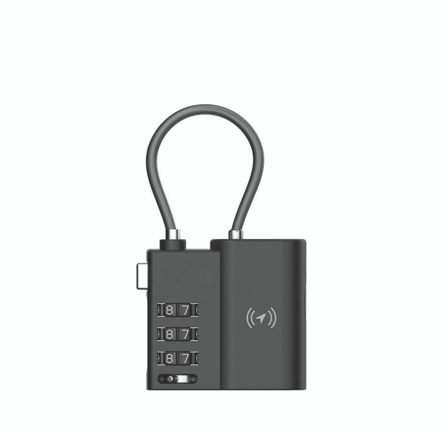 Laser TSA Lock Smart Tag with Rechargeable Battery Black