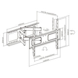 Large Full Motion TV Wall Mount 32 inches - 70 inches Panels - 45-Degree Angle