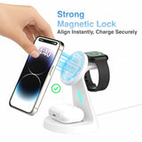 Laser 3 in 1 Wireless Charging Stand White - Top-Down View