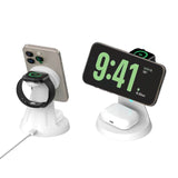 Laser 3 in 1 Wireless Charging Stand White - 45-Degree Angle