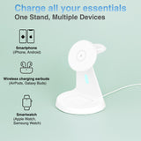 Laser 3 in 1 Wireless Charging Stand White - Rear View