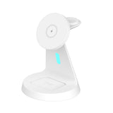 Laser 3 in 1 Wireless Charging Stand White - Close-Up Angle