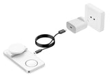 Laser ChargeCore 3-in-1 MagSafe Charger White - Rear View