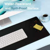 Laser Wireless Charging Desk Mat Black - Top-Down View