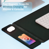 Laser Wireless Charging Desk Mat Black - 45-Degree Angle