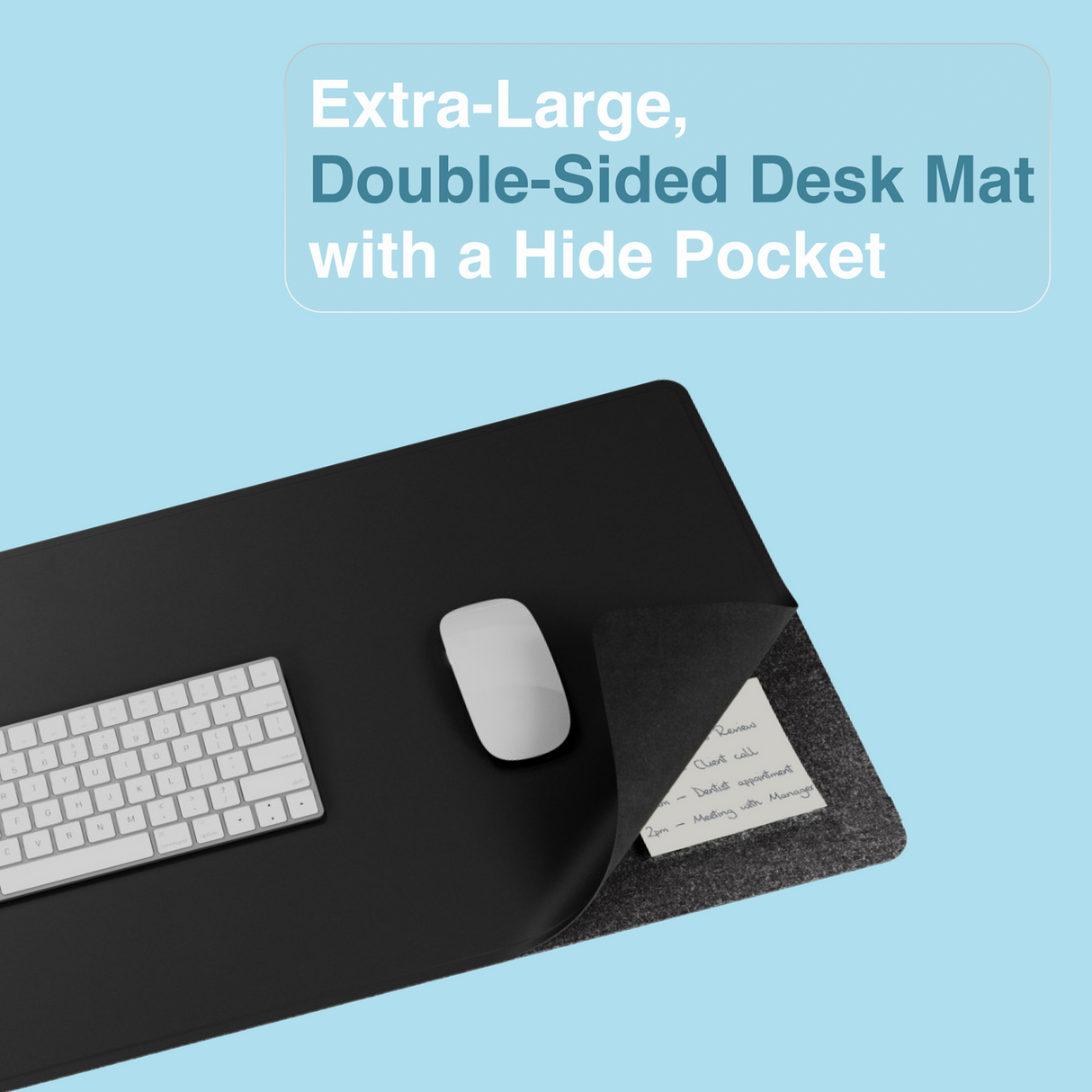Laser Wireless Charging Desk Mat Black