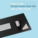Laser Wireless Charging Desk Mat Black - Rear View