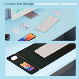 Laser Wireless Charging Desk Mat Black - Close-Up Angle