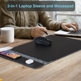 Laser Wireless Charging Laptop Sleeve Up to 16 Inch Black - Front View