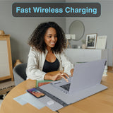Laser Wireless Charging Laptop Sleeve Up to 16 Inch Grey - 45-Degree Angle