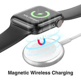 Laser Wireless Charger for Apple Watch White - Side View