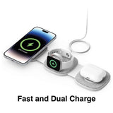 Laser 3-in-1 Travel Wireless Charging Pad for Apple - Rear View