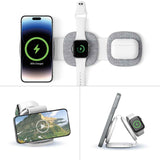 Laser 3-in-1 Travel Wireless Charging Pad for Apple - Close-Up Angle