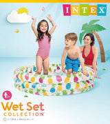 Intex 3 Ring Pineapple Splash Pool 59431 132cm - Top-Down View