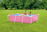 Intex Pink Rectangular Frame Pool 28266 - Front View