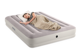 Intex Queen Dura-Beam Prestige Mid-Rise Airbed w/ USB150 Pump- 64179 - Close-Up Angle