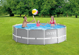 Intex PRISM Premium 12' Metal Frame Pool Outdoor Above Ground 366cm x 99cm - 26716 - Front View