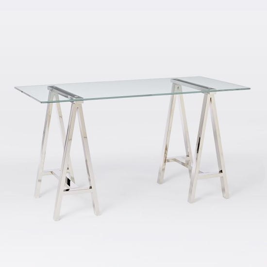 Stainless Steel & Glass Venus Office Desk Table