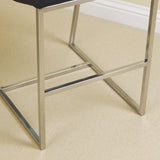 Auburn Modern Leather Bar Chair BarStool In Black - Side View