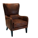 Salerno Brown Microfibre High Back Armchair - Front View
